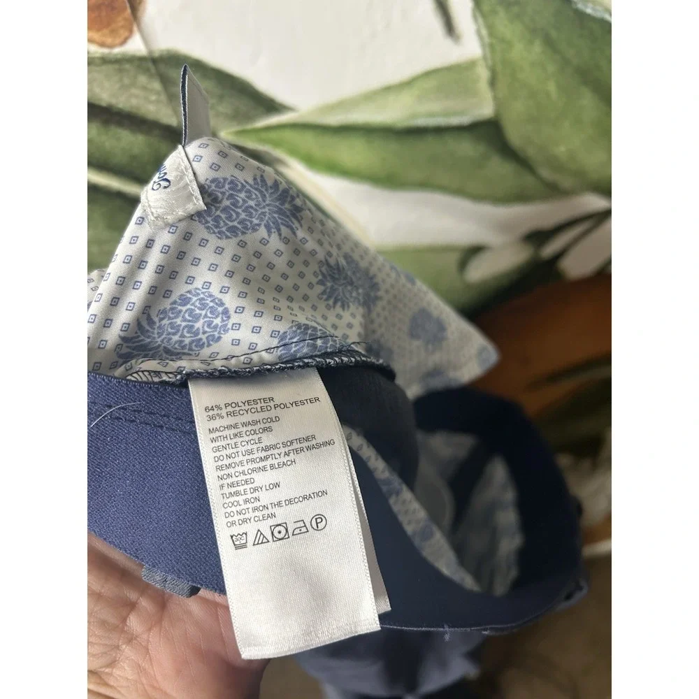 Tommy Bahama Mens 36 x 30 Blue Performance Pants Stretch Waist Pockets